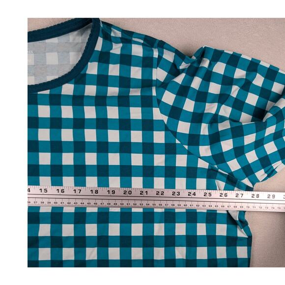 Draper James Lands End PJ Set Green Gingham Check Long Sleeve Shirt Pant Size 3X - Picture 12 of 13